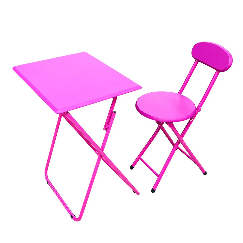 Mesa Con Silla Plegables Elements Furniture / MDF-Metal / Rosado - Image 2