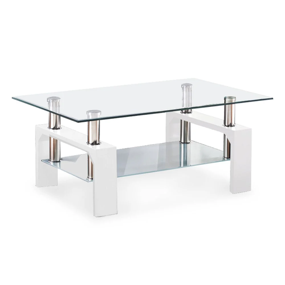 Mesa de Centro Elements Furniture Vidrio / MDF Blanca - Image 2