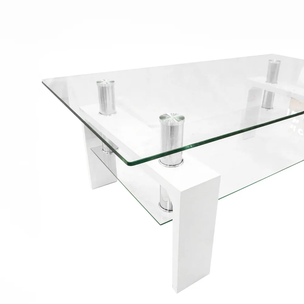 Mesa de Centro Elements Furniture Vidrio / MDF Blanca - Image 3