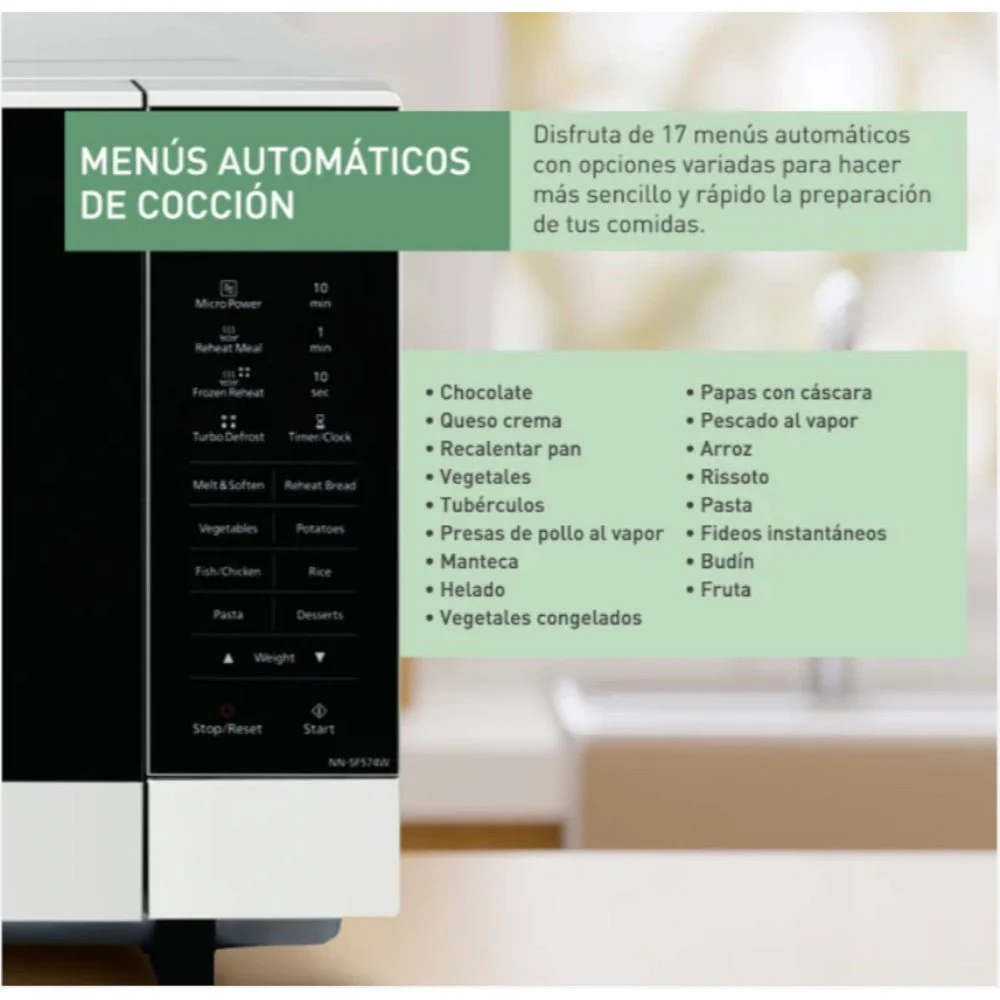 Microonda Inverter Panasonic / 27 Litros / Flat & Wide / Plateado - Image 7