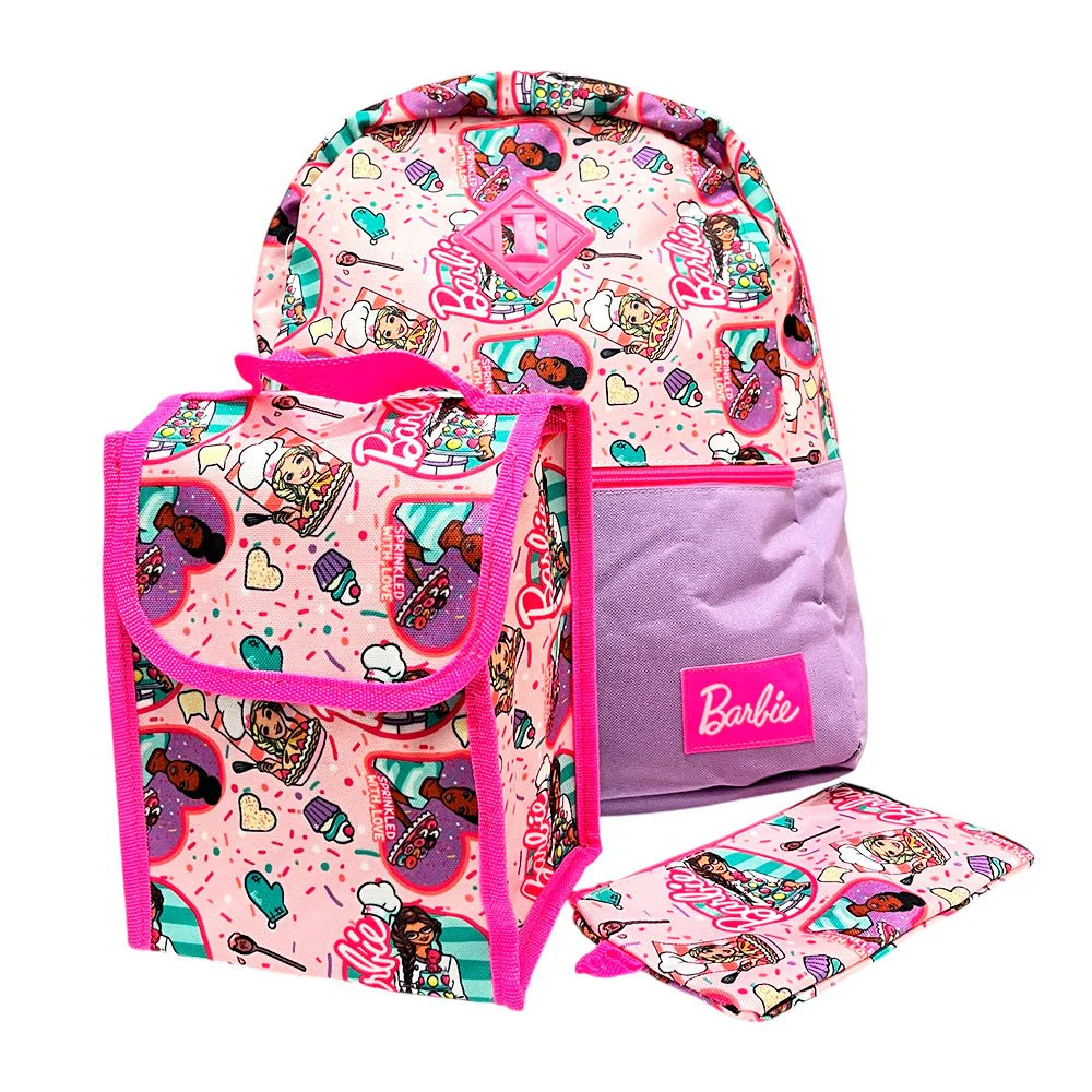 Mochila 15” Barbie Mass Lila 3 Piezas - Image 2