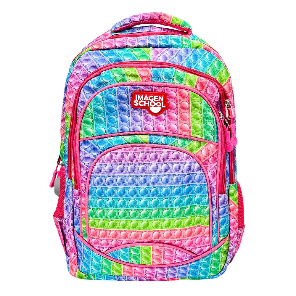 Mochila Escolar 17" Imagen School / Colores Estampado / Niña / Surtido - Image 3