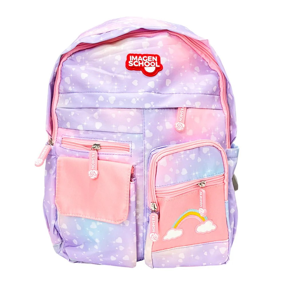 Mochila Escolar 17" Imagen School / Estampada / Para Niña