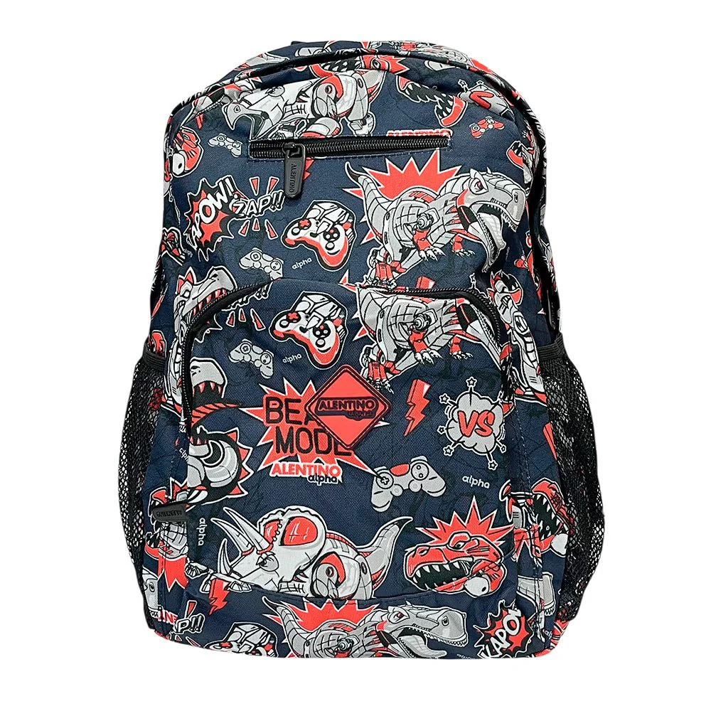 Mochila Escolar Alentino / Meca Alpha Dinosaur / 17"