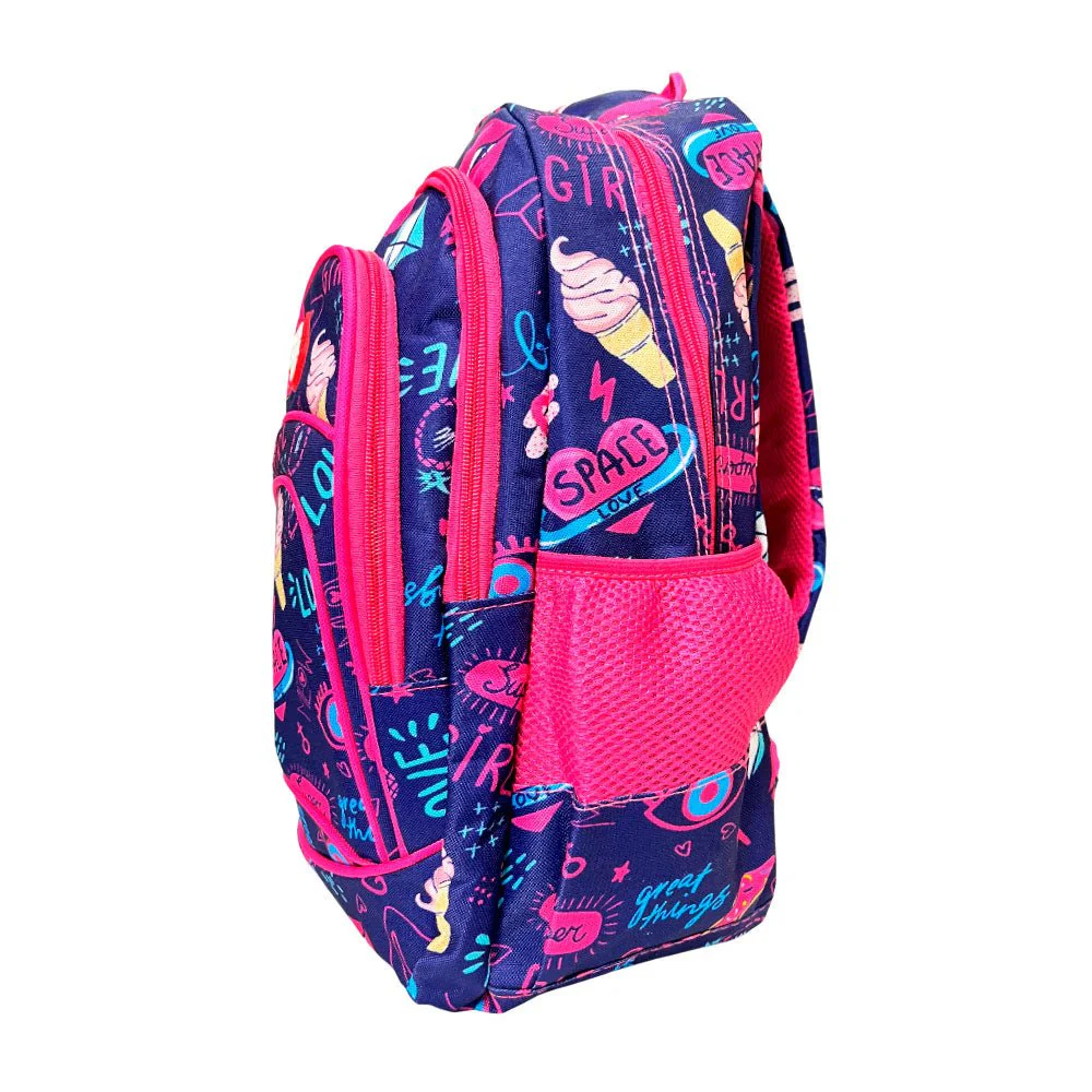 Mochila Escolar Imagen School Par Niña / Estampada / 3 Compartimiento / Surtida - Image 3