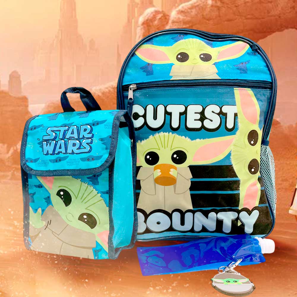 Mochila Star Wars 16” De 5 Piezas Yoda/Niño