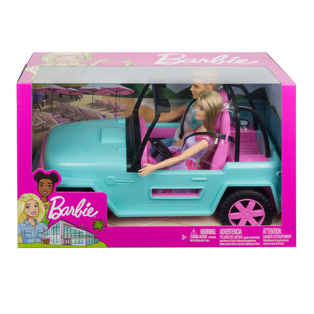 Muñeca Barbie y Ken Con Vehículo