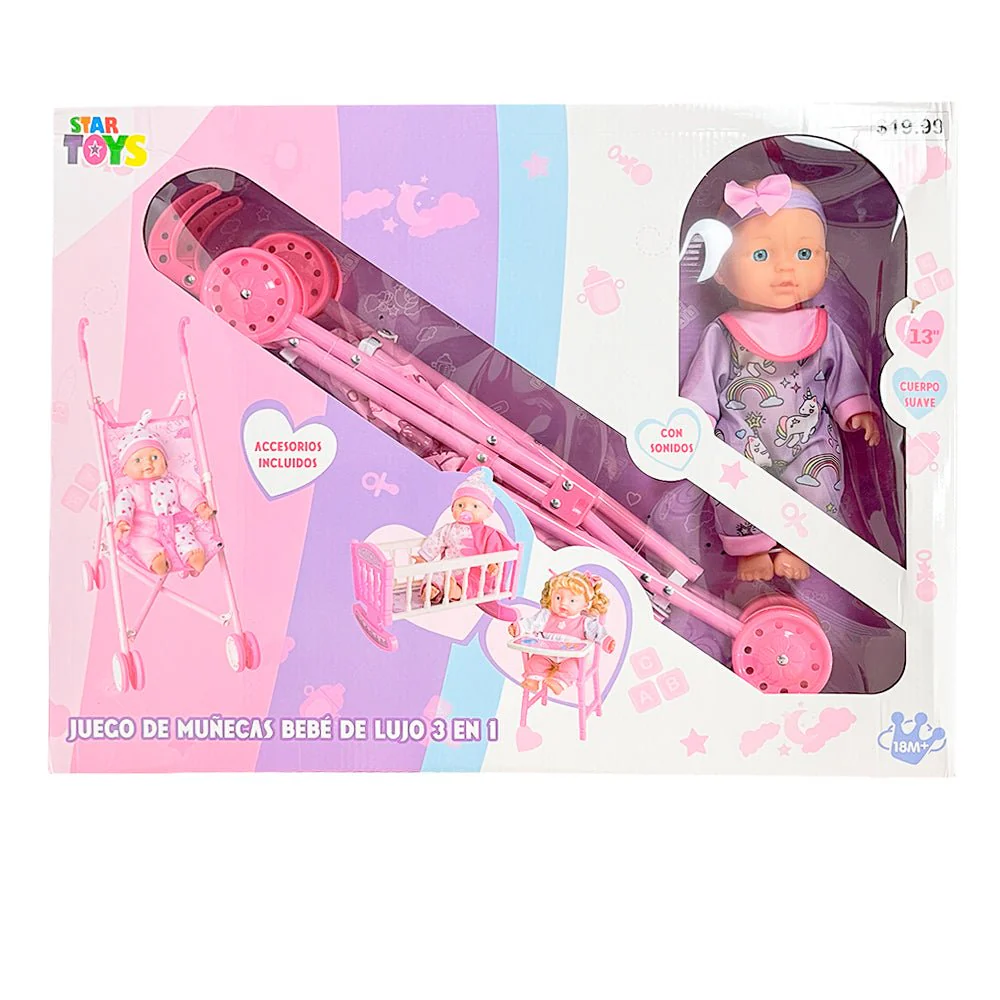 Muñeca Bebé con Cuna - Silla - Coche / Star Toys - Image 2