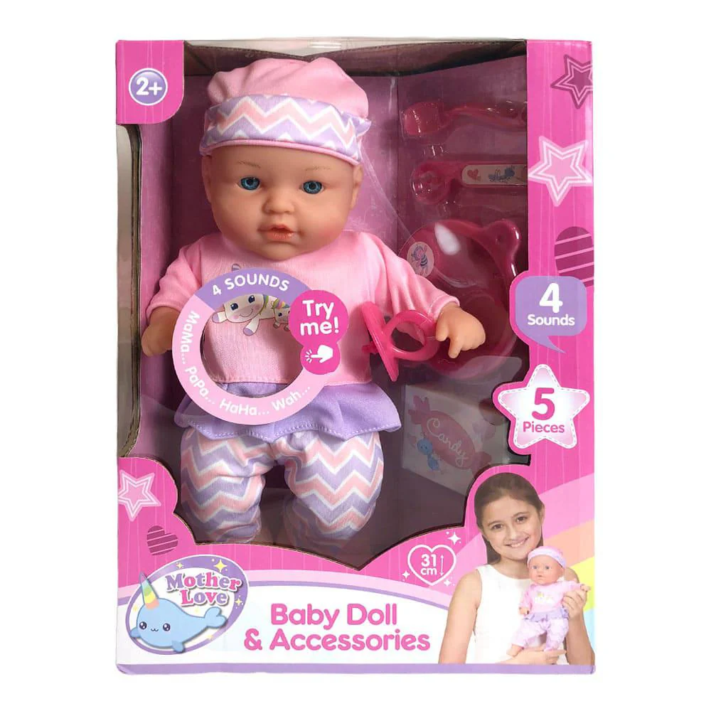 Muñeca Bebé Mother Love Con Accesorios 31 cm - Surtido