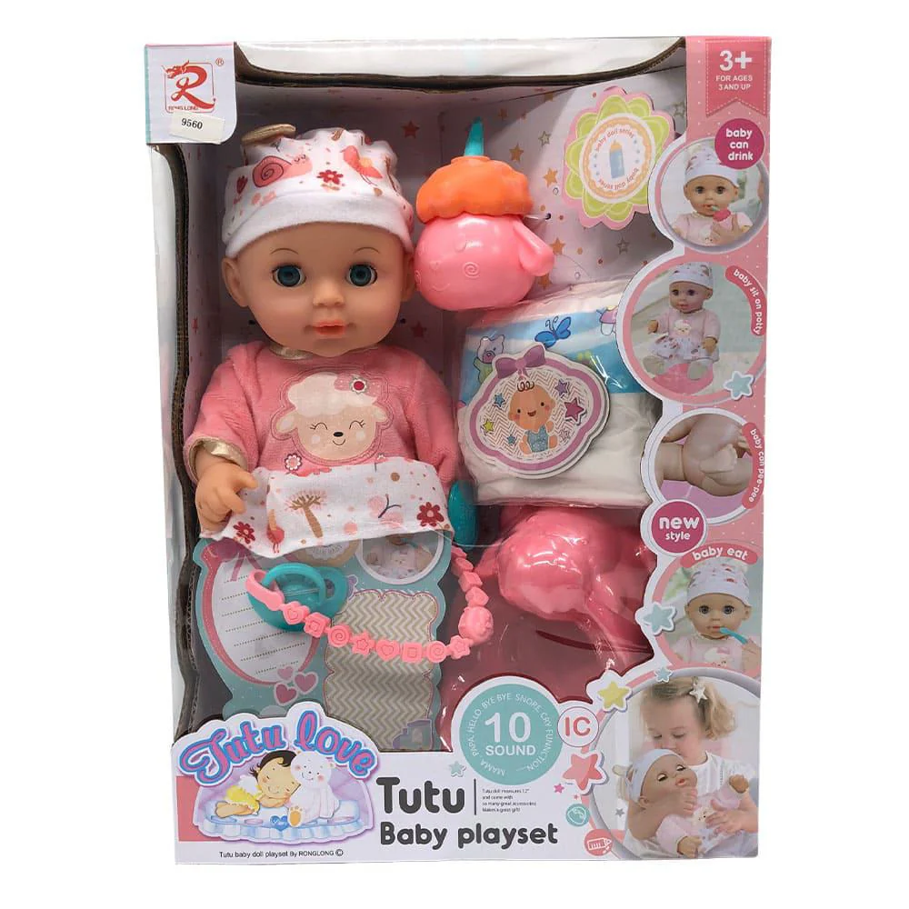 Muñeca Bebé Tutu Love Con Accesorios y Sonidos - Surtido