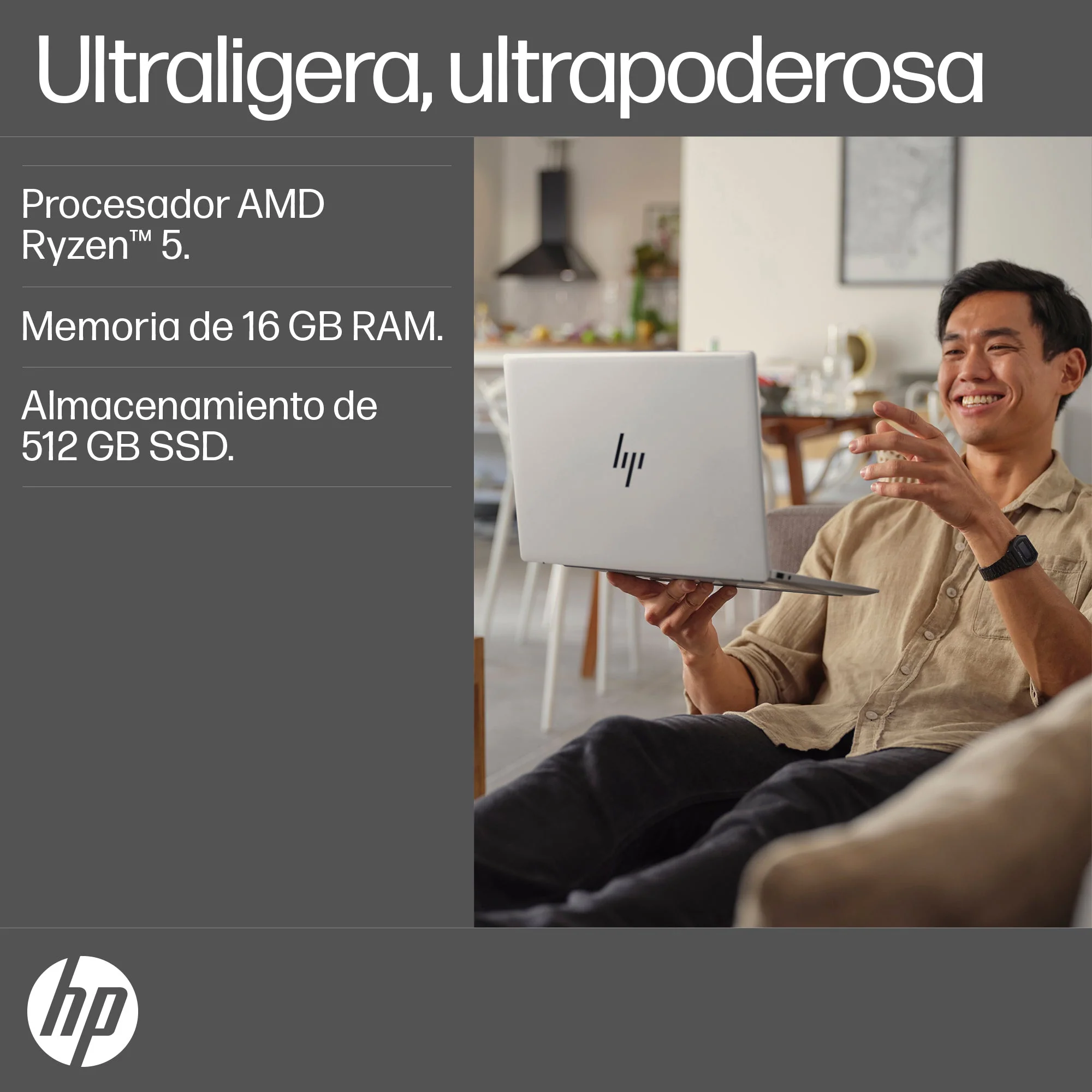 Laptop HP Pavilion Aero 13-bg0002la, AMD Ryzen 5, 16 GB RAM, 512 GB SSD, 13.3, 2K Windows 11 Home - Image 10