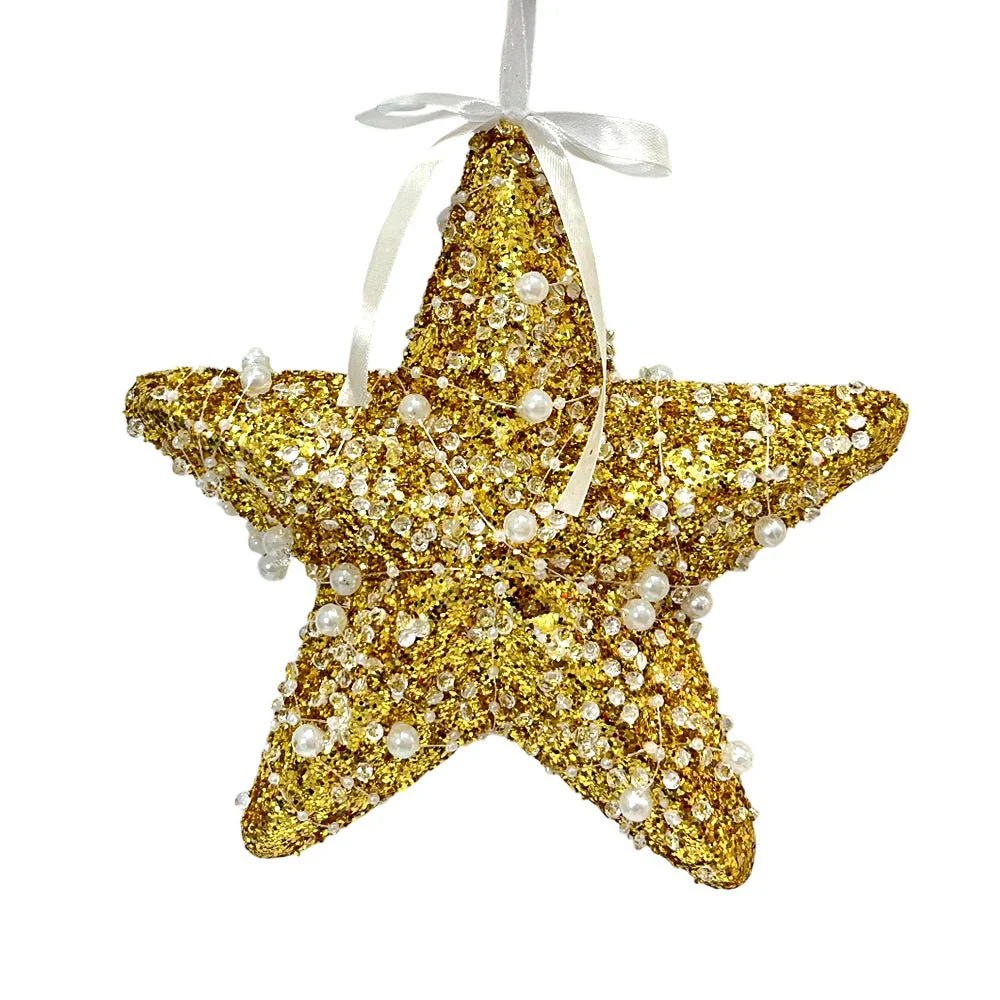Ornamento Navideño Estrella / 20 cm / Dorado