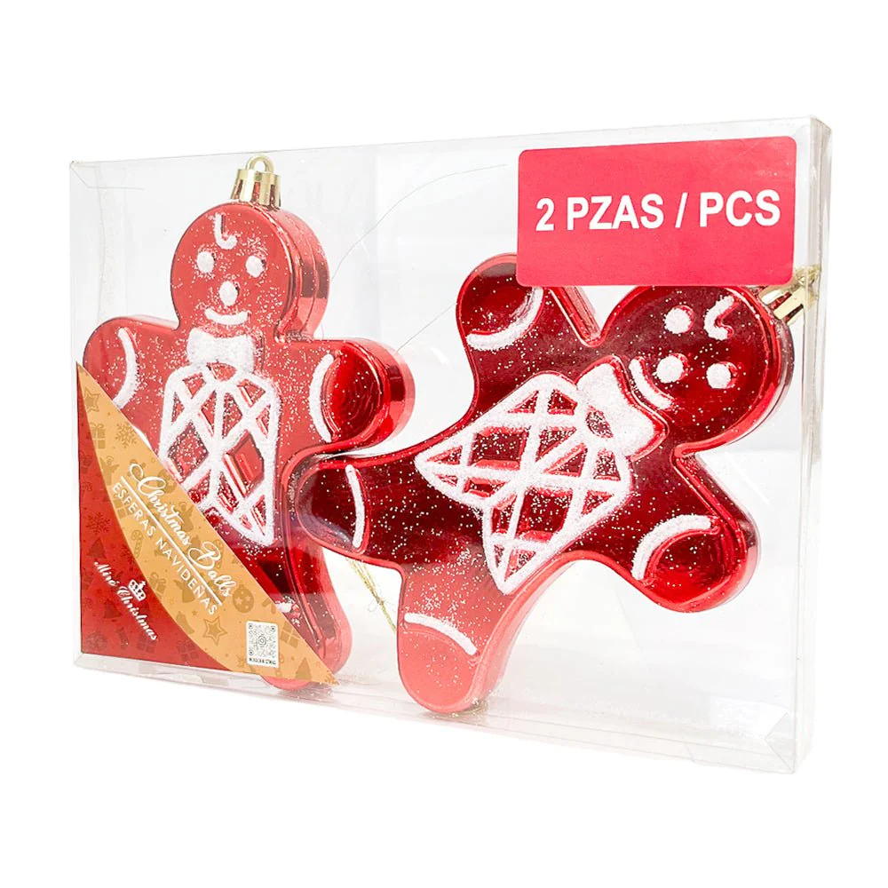 Ornamento Navideño Galleta 2 Piezas Rojo-Blanco / 14 cm / Miro Christmas - Image 3