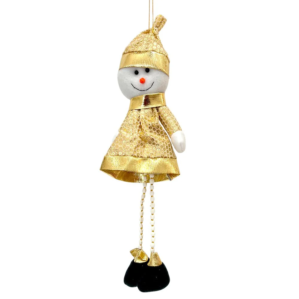Ornamento Navideño Hombre de Nieve / 38 cm / Dorado - Image 2