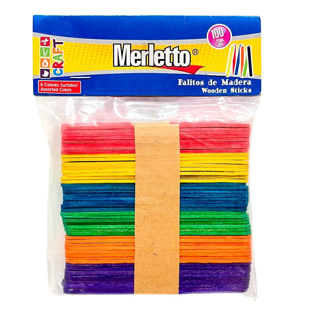 Palitos de Paleta de Colores Merletto / 100 Piezas - Image 2