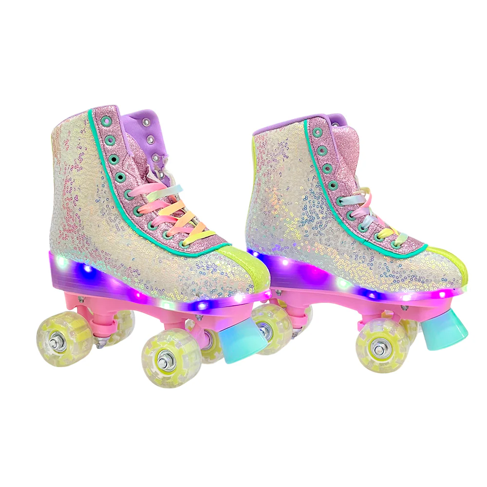Patines de Cuatro Ruedas con Luces – Talla 38