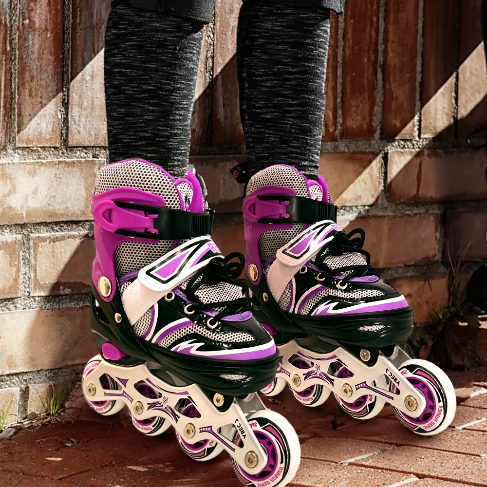 Patines en Línea de Cuatro Ruedas Ajustable Talla 31 - 34 - Surtido