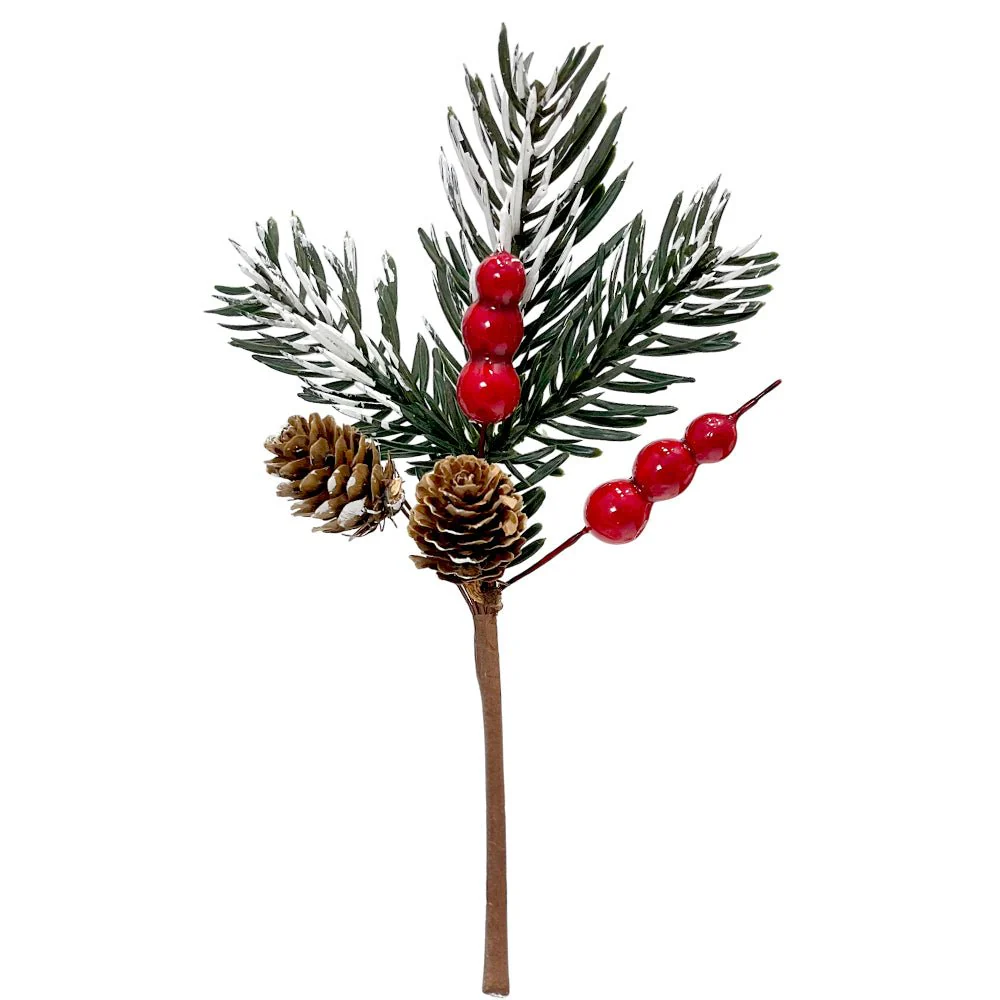 Pick Navideño 25 cm / Verde y Dorado / Christmas Elegance
