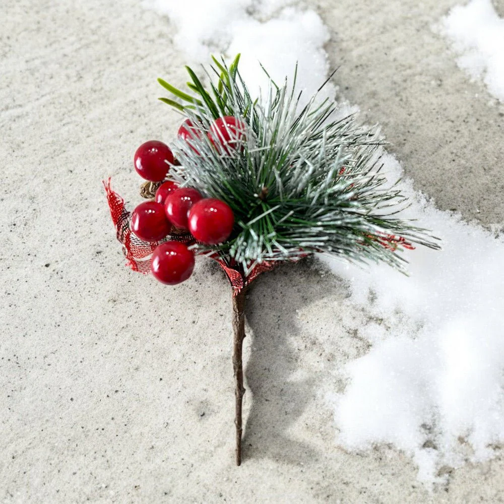 Pick Navideño Flor 22 cm / Rojo / Montefiori Christmas