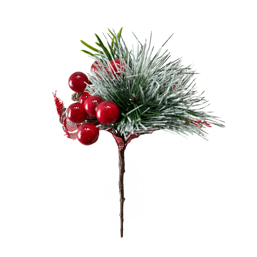 Pick Navideño Flor 22 cm / Rojo / Montefiori Christmas - Image 2