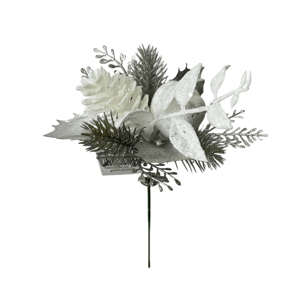 Pick Navideño Flor 26 Cm Blanco - Image 2