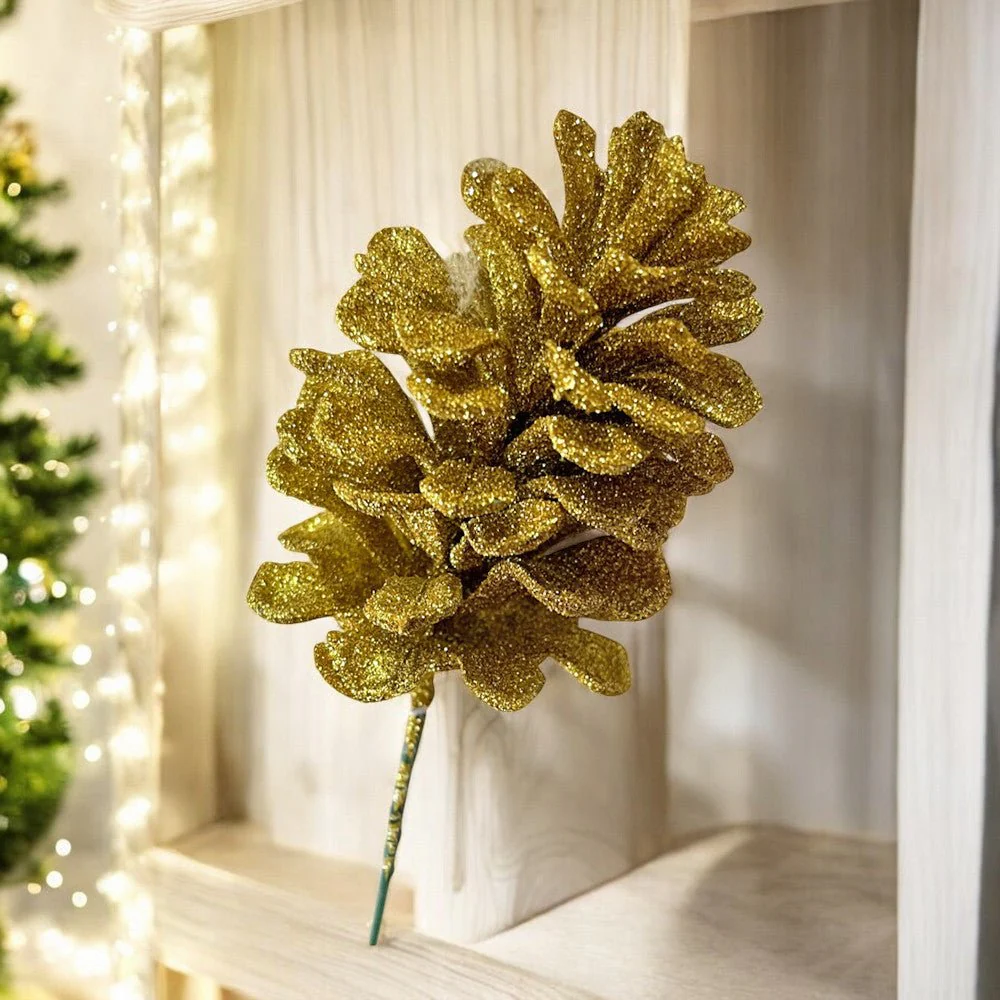 Pick Navideño Piña 22 Cm Gold