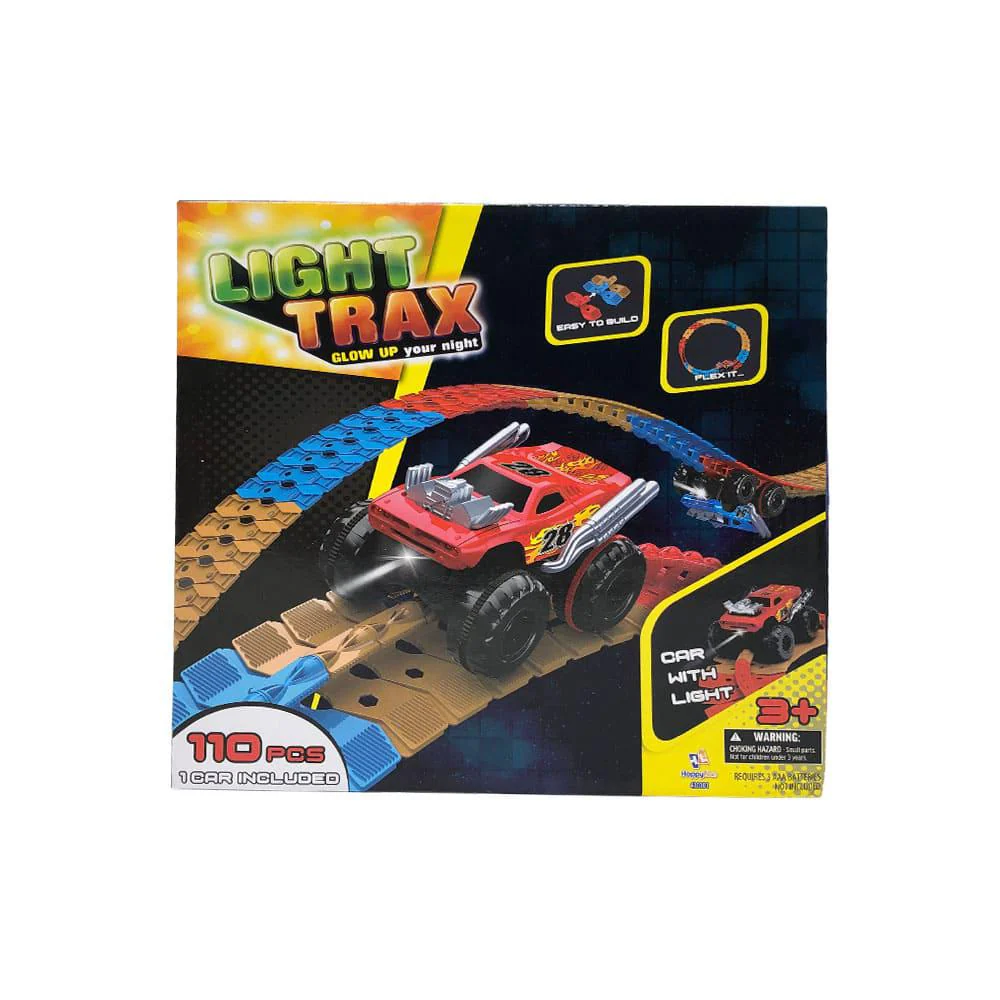 Pista Flexible Light Trax Con Auto 110 Piezas