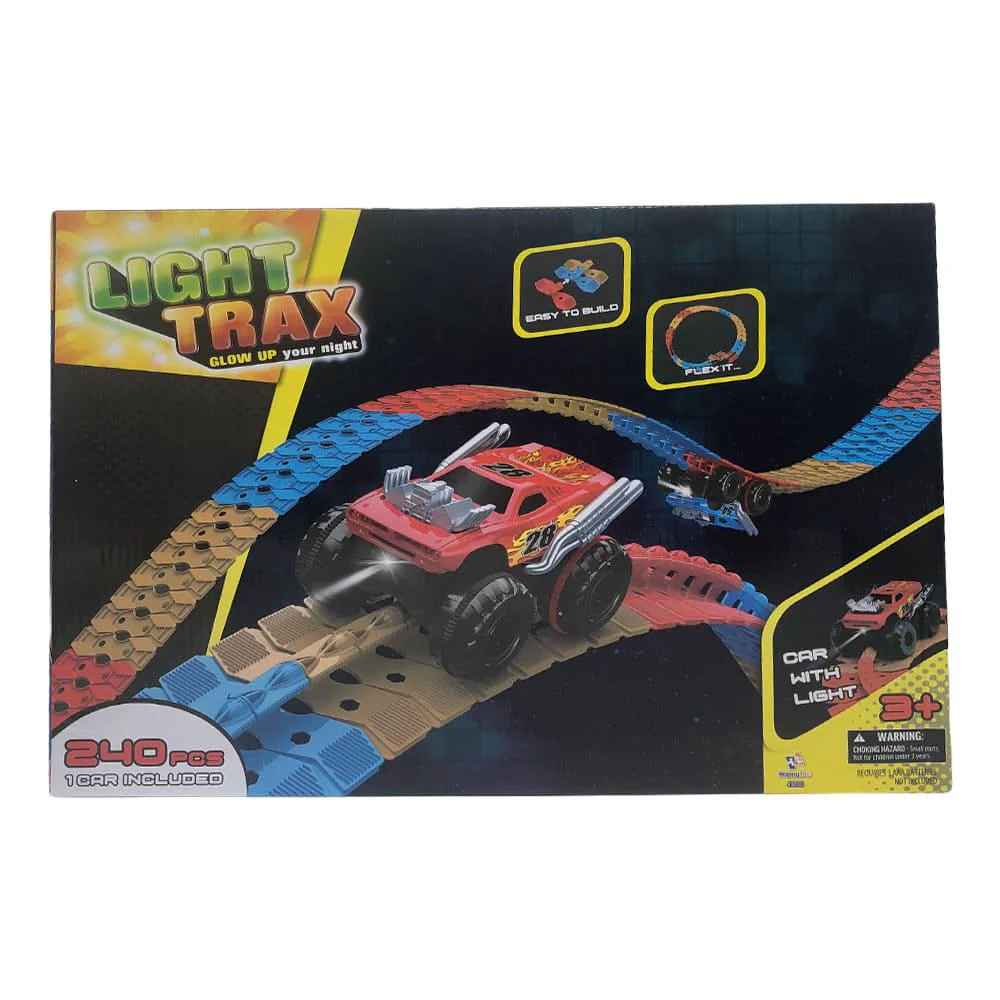 Pista Flexible Light Trax Con Auto 240 Piezas