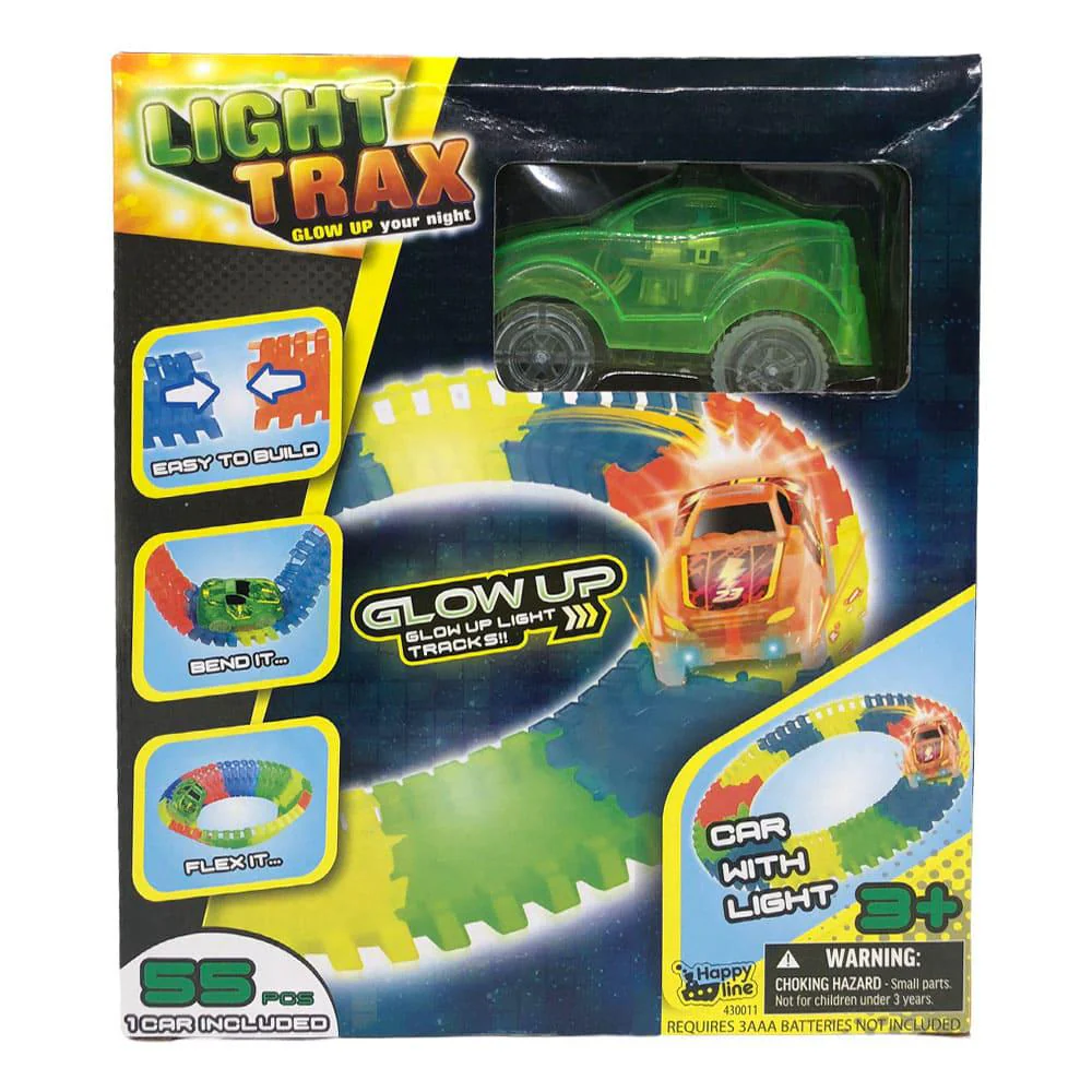 Pista Flexible Light Trax Con Auto 55 Piezas - Surtido