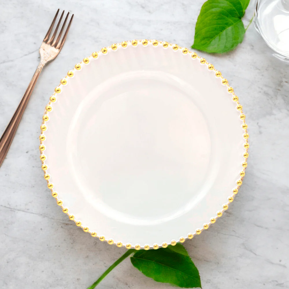 Plato 7.75Plg Lillian 10 Piezas - Blanco/Dorado