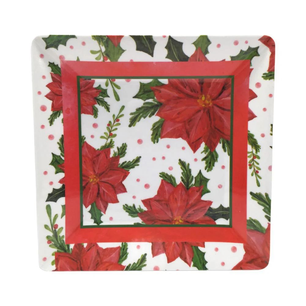 Plato Llano 10" Melamina Navidad Cuadrado392