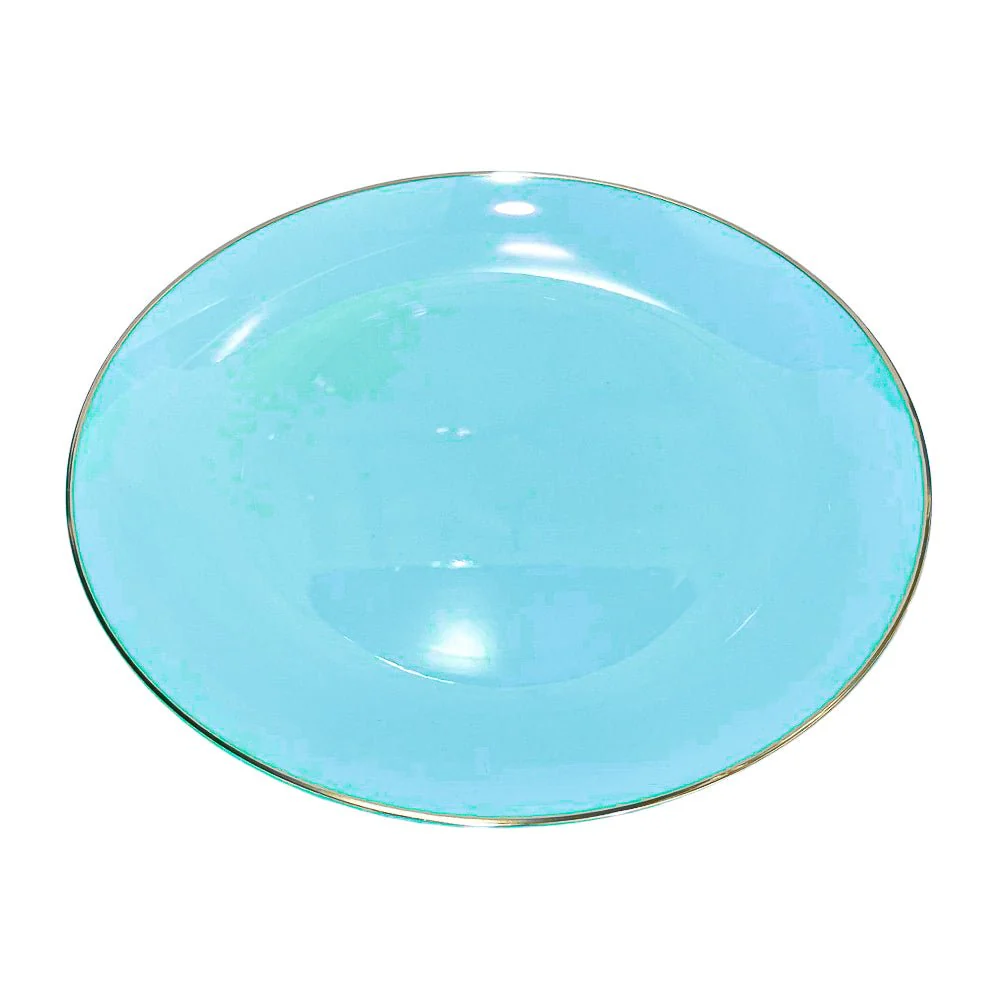 Plato Llano / Elegance Party / 10.25" / Mint & Gold / 10 Piezas