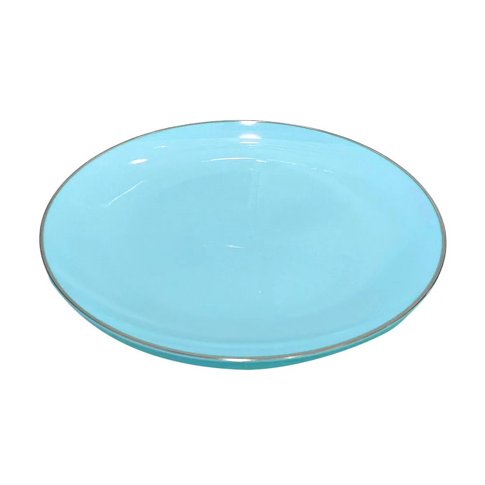 Plato Llano / Elegance Party / 7.5" / Mint & Silver / 10 Piezas