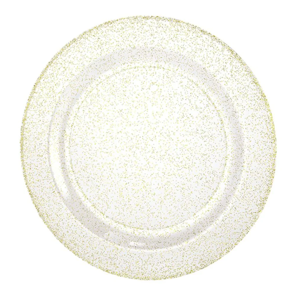 Plato Llano Lillian Plástico Glitter 10 Piezas 10"