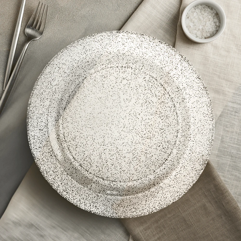 Plato Llano Plástico Lillian / 10" / Silver Glitter