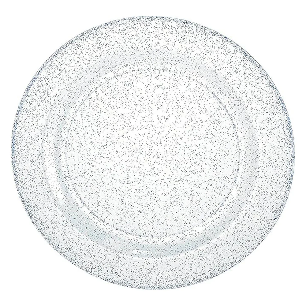 Plato Llano Plástico Lillian / 10" / Silver Glitter - Image 2