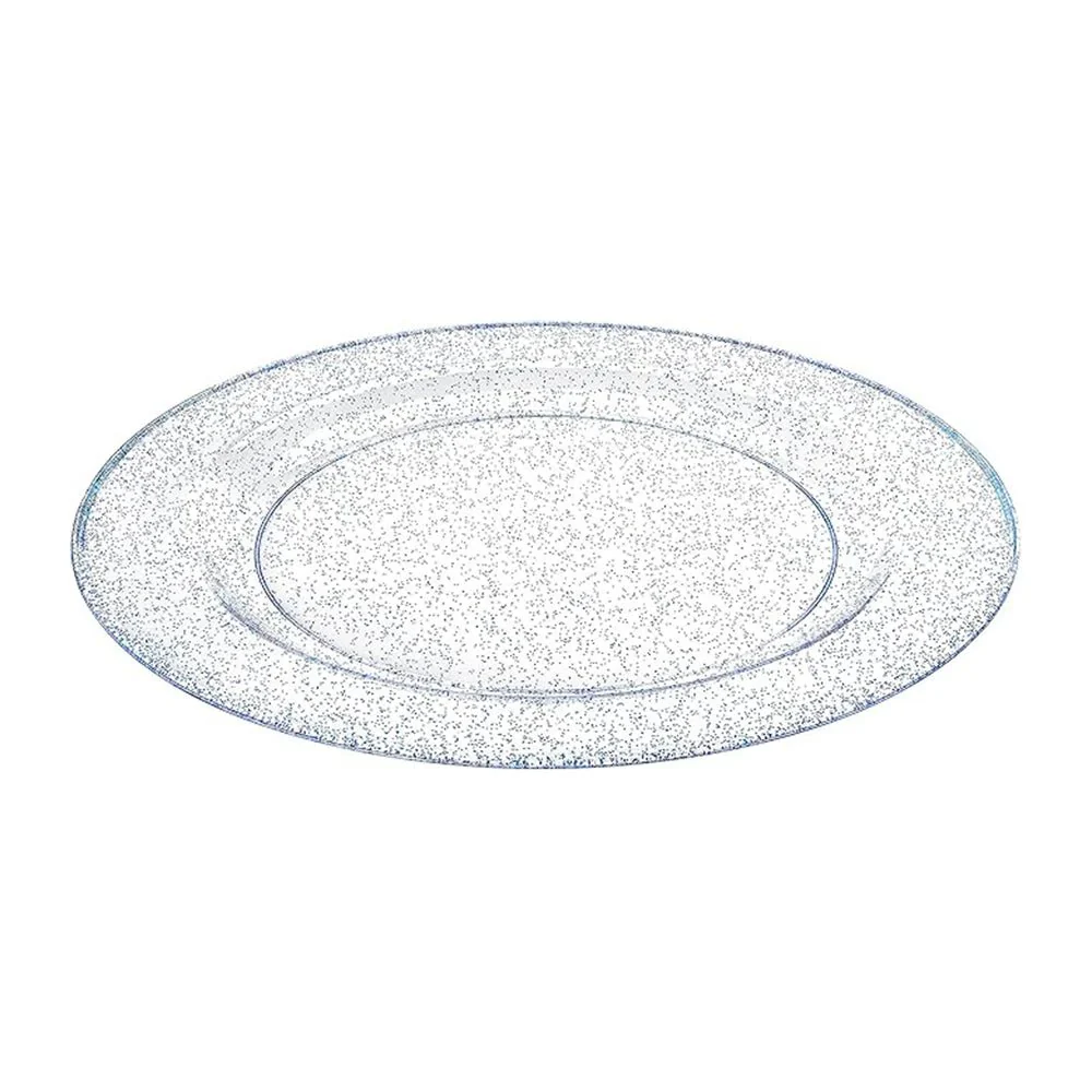 Plato Llano Plástico Lillian / 10" / Silver Glitter - Image 4