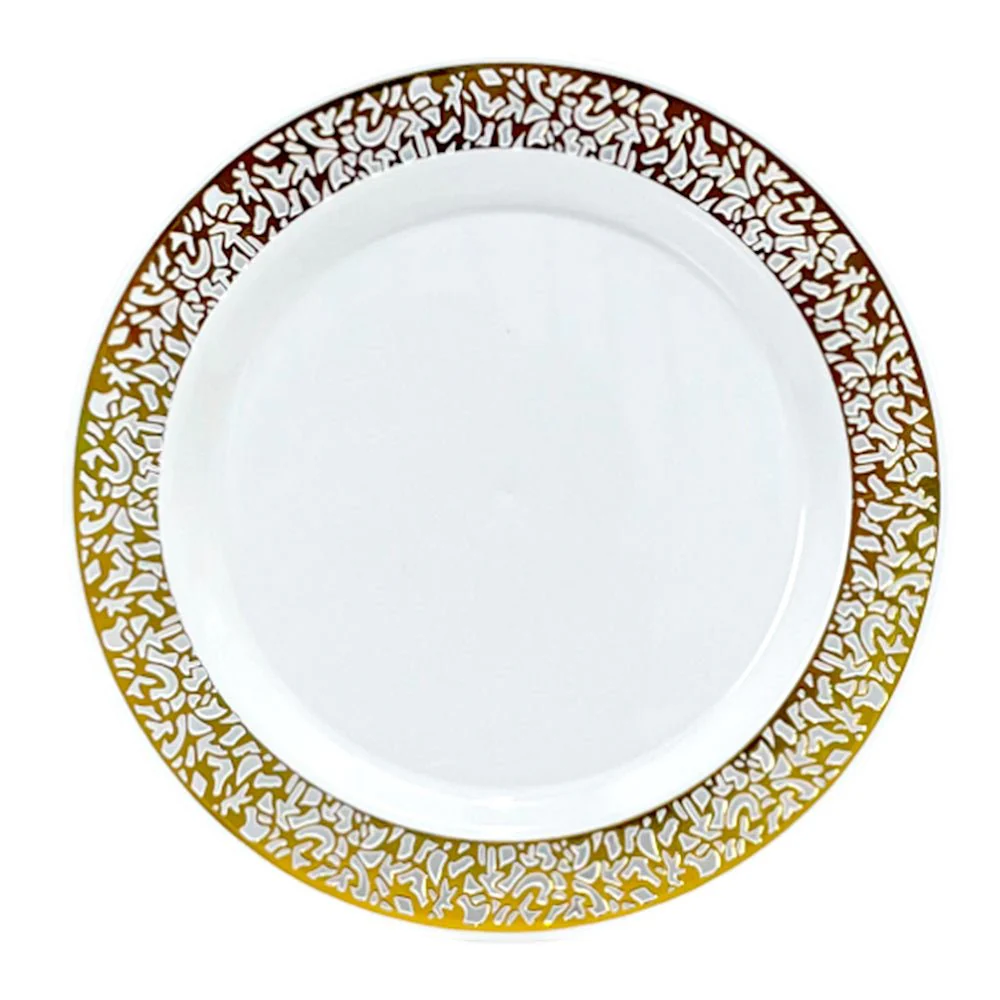 Plato Llano Reutilizable 7" Home Elegance / 10 Piezas / Gold - Image 2