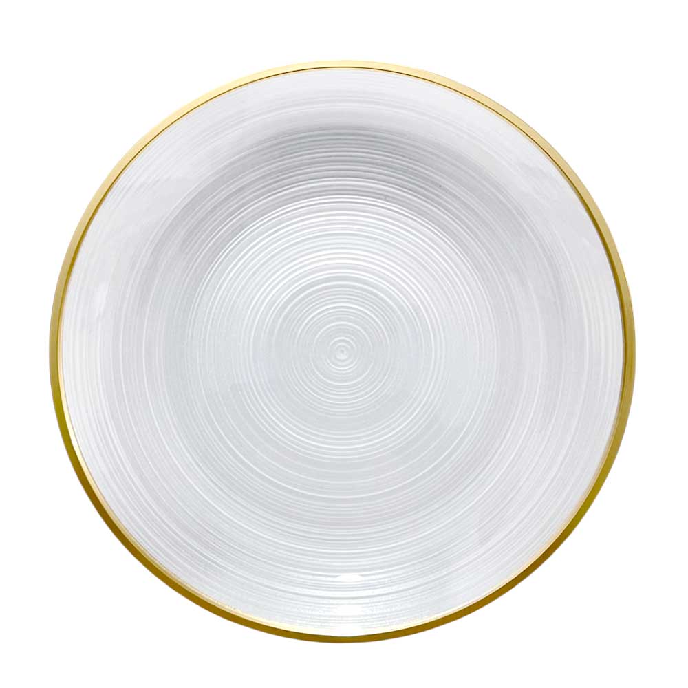 Plato LLano Reutilizable de 10" Home Elegance / 10 Piezas / Borde Dorado - Image 4