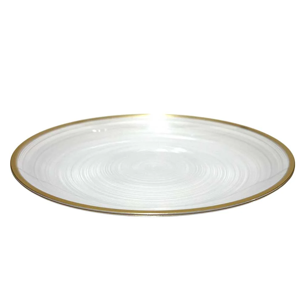 Plato LLano Reutilizable de 10" Home Elegance / 10 Piezas / Borde Dorado - Image 6