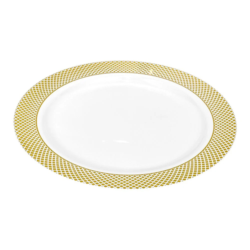 Plato Llano Reutilizable de 10" Home Elegance 10 Piezas / Dorado - Image 2