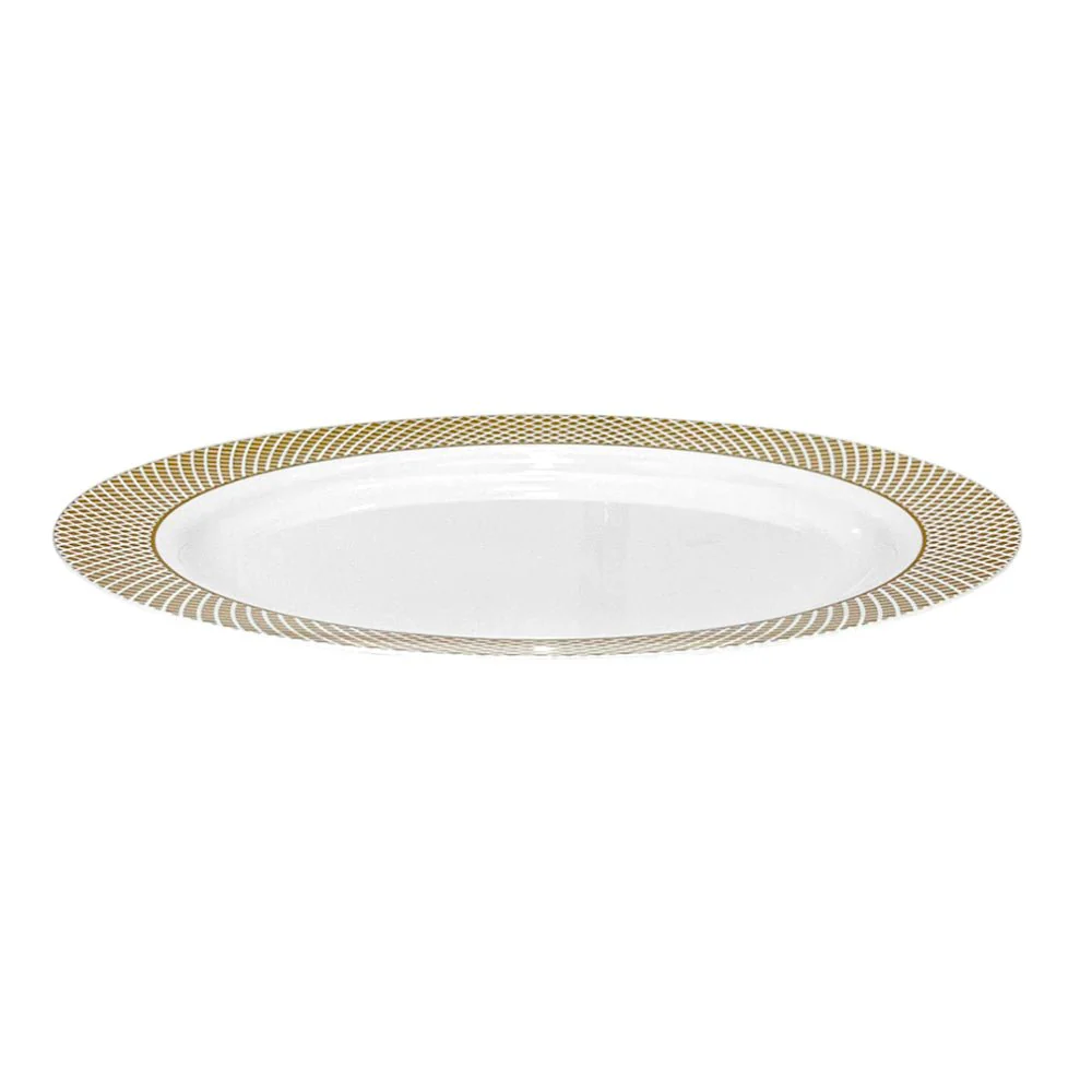 Plato Llano Reutilizable de 10" Home Elegance 10 Piezas / Dorado - Image 3
