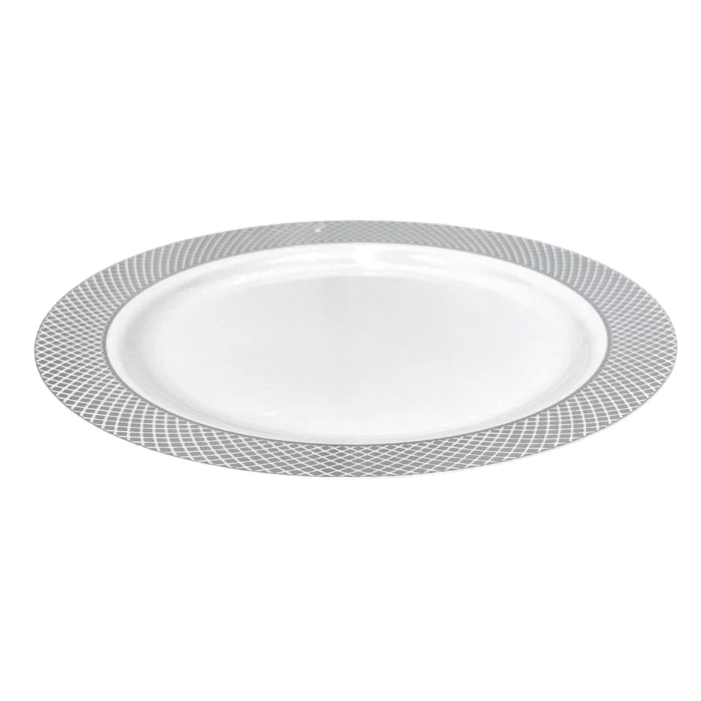Plato Llano Reutilizable de 10" Home Elegance 10 Piezas / Silver - Image 4