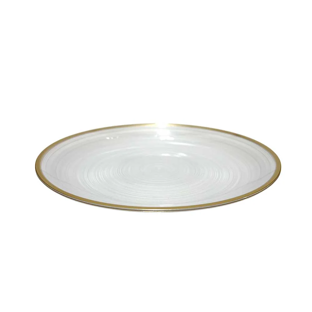 Plato LLano Reutilizable de 7" Home Elegance / 10 Piezas / Borde Dorado - Image 5