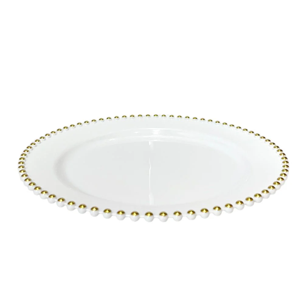 Platos Desechables 10.5" Lillian de 10 Piezas / Blanco-Gold - Image 4