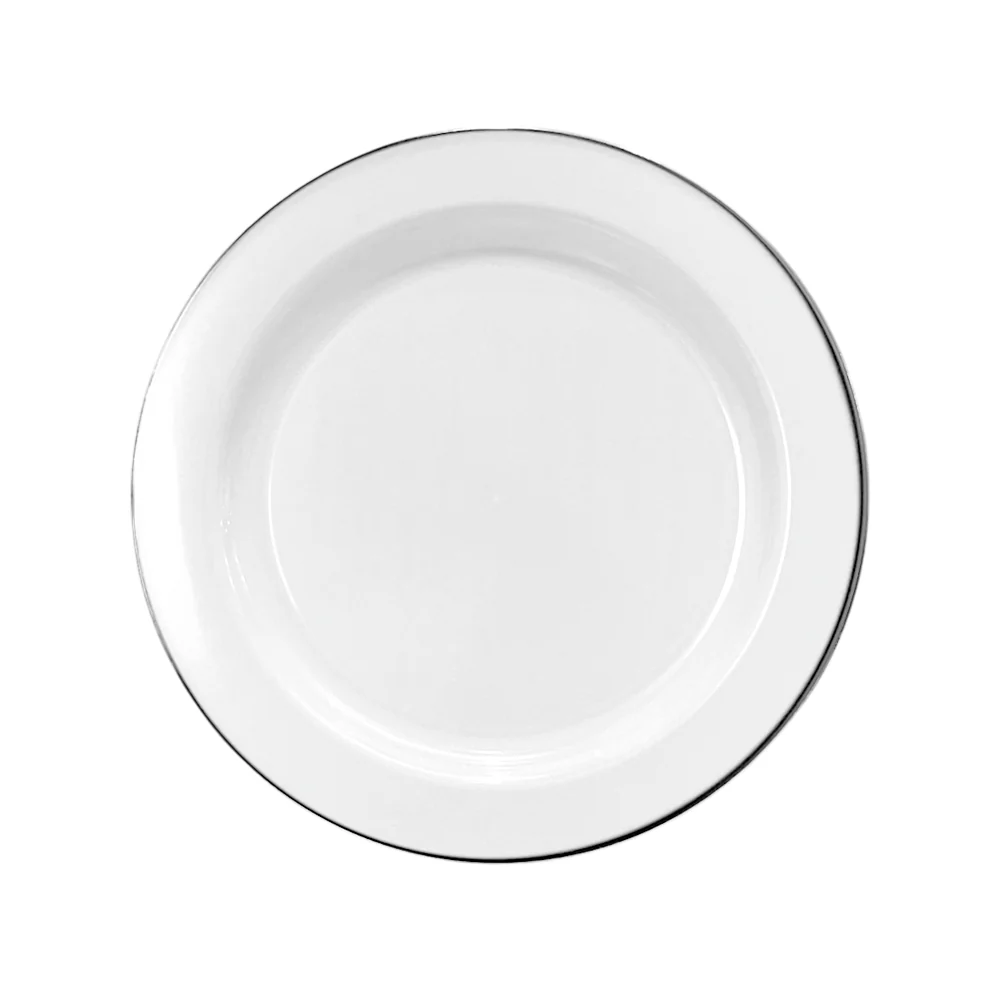 Platos LLanos Lillian 7.5" / Plástico / 10 Piezas / Blanco-Silver - Image 2
