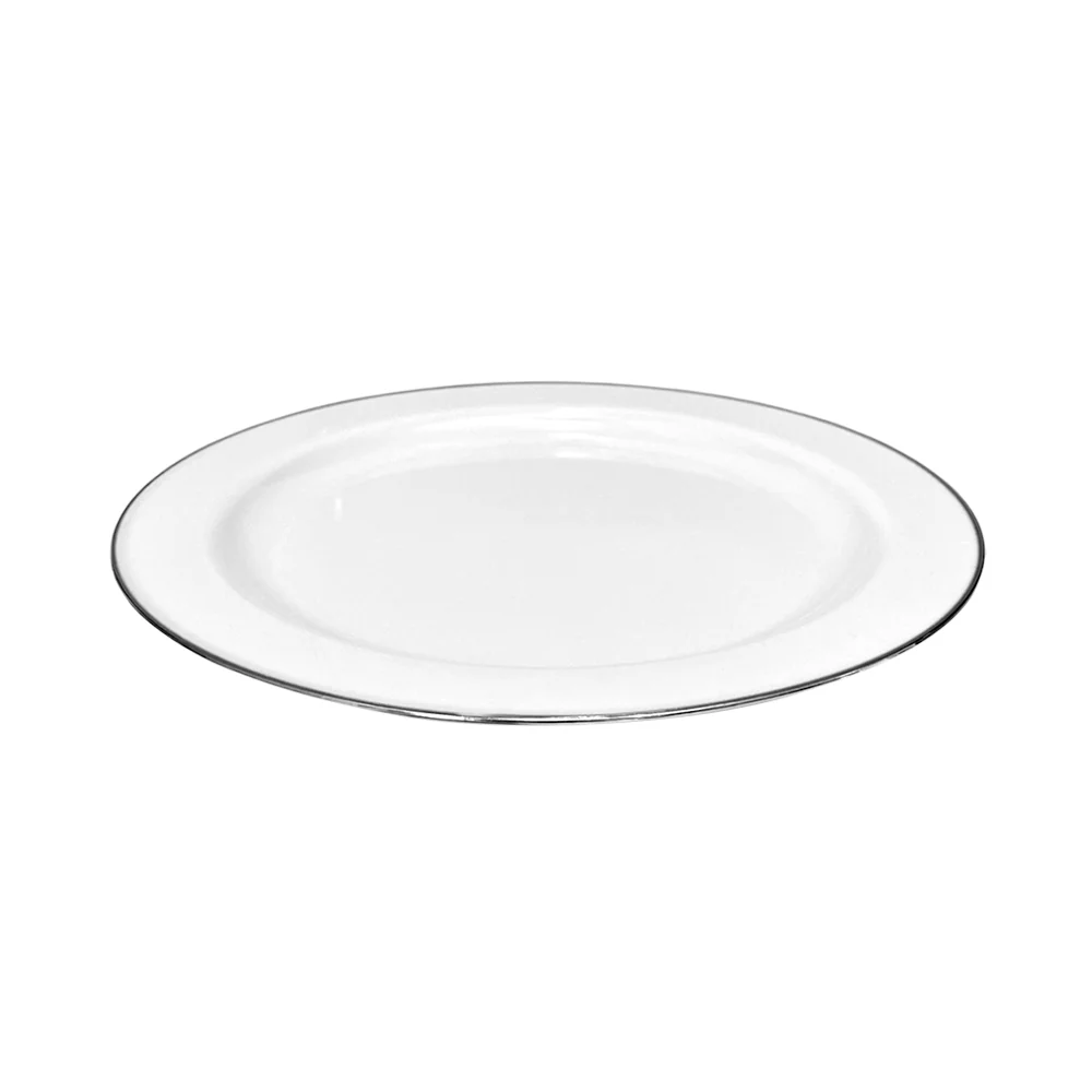 Platos LLanos Lillian 7.5" / Plástico / 10 Piezas / Blanco-Silver - Image 3