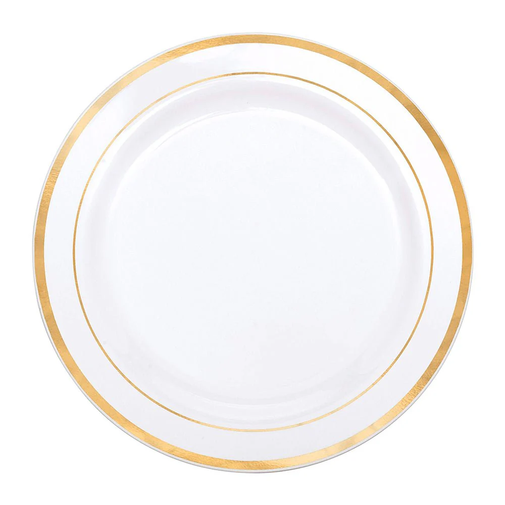 Platos Plástico 10" Home Elegance / 10 Piezas / Borde Dorados - Image 2