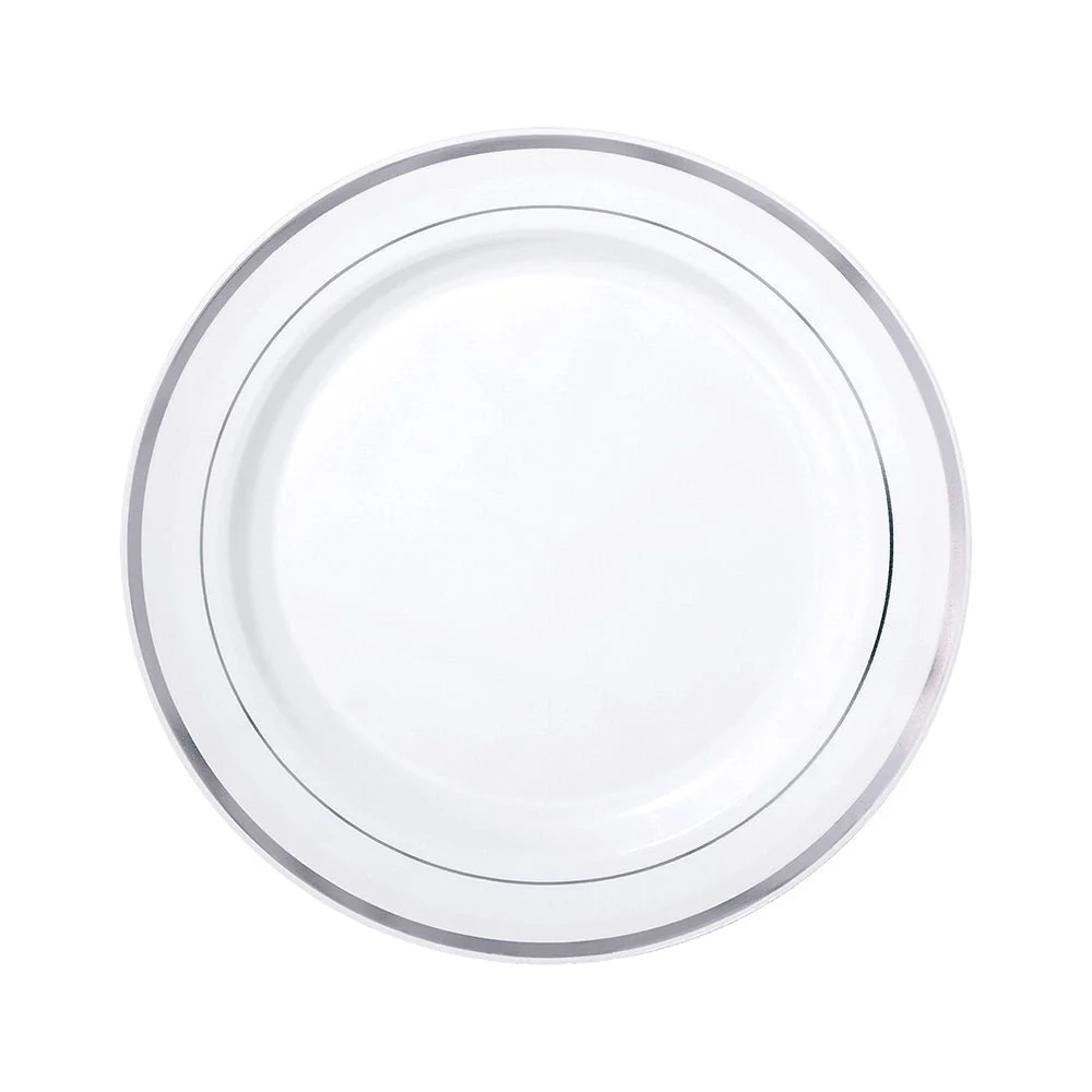 Platos Plástico de 10" Home Elegance / 10 Piezas / Borde Silver - Image 2