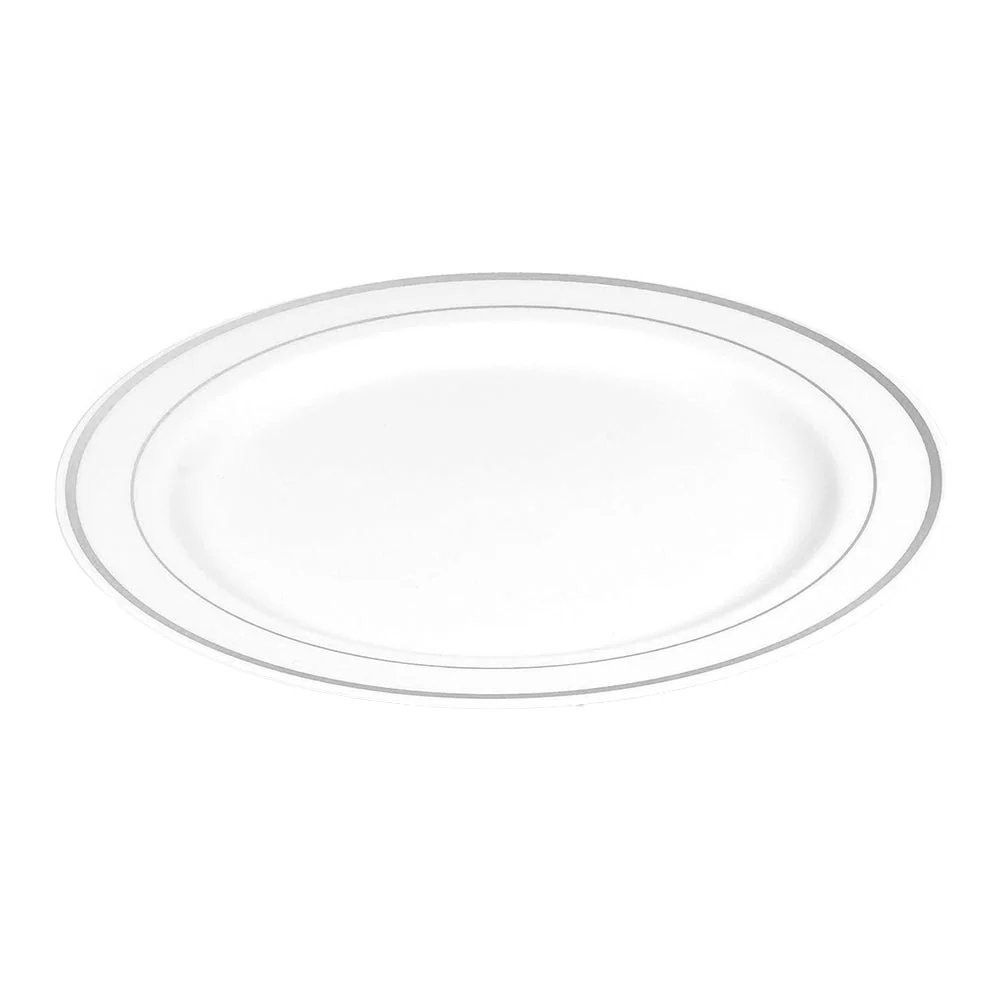 Platos Plástico de 10" Home Elegance / 10 Piezas / Borde Silver - Image 4